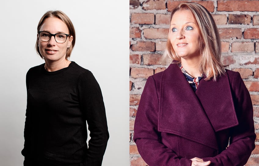 Porträttmontage av Anna och Elin