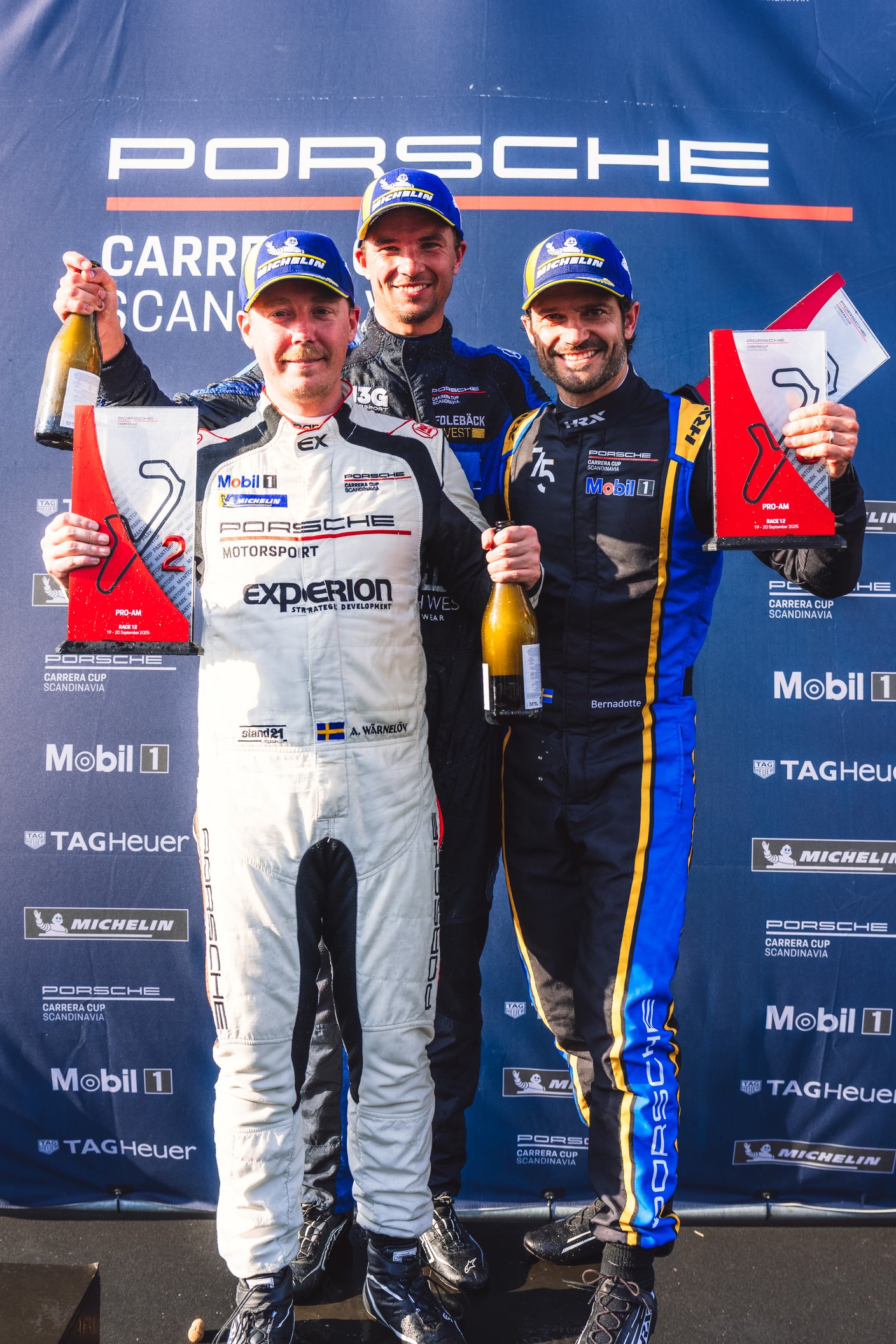 vinnarna på prispallen pro am porsche 2025