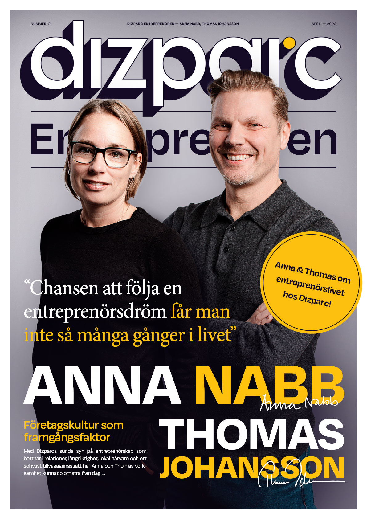 Dizparc Entreprenören Anna och Thomas omslag