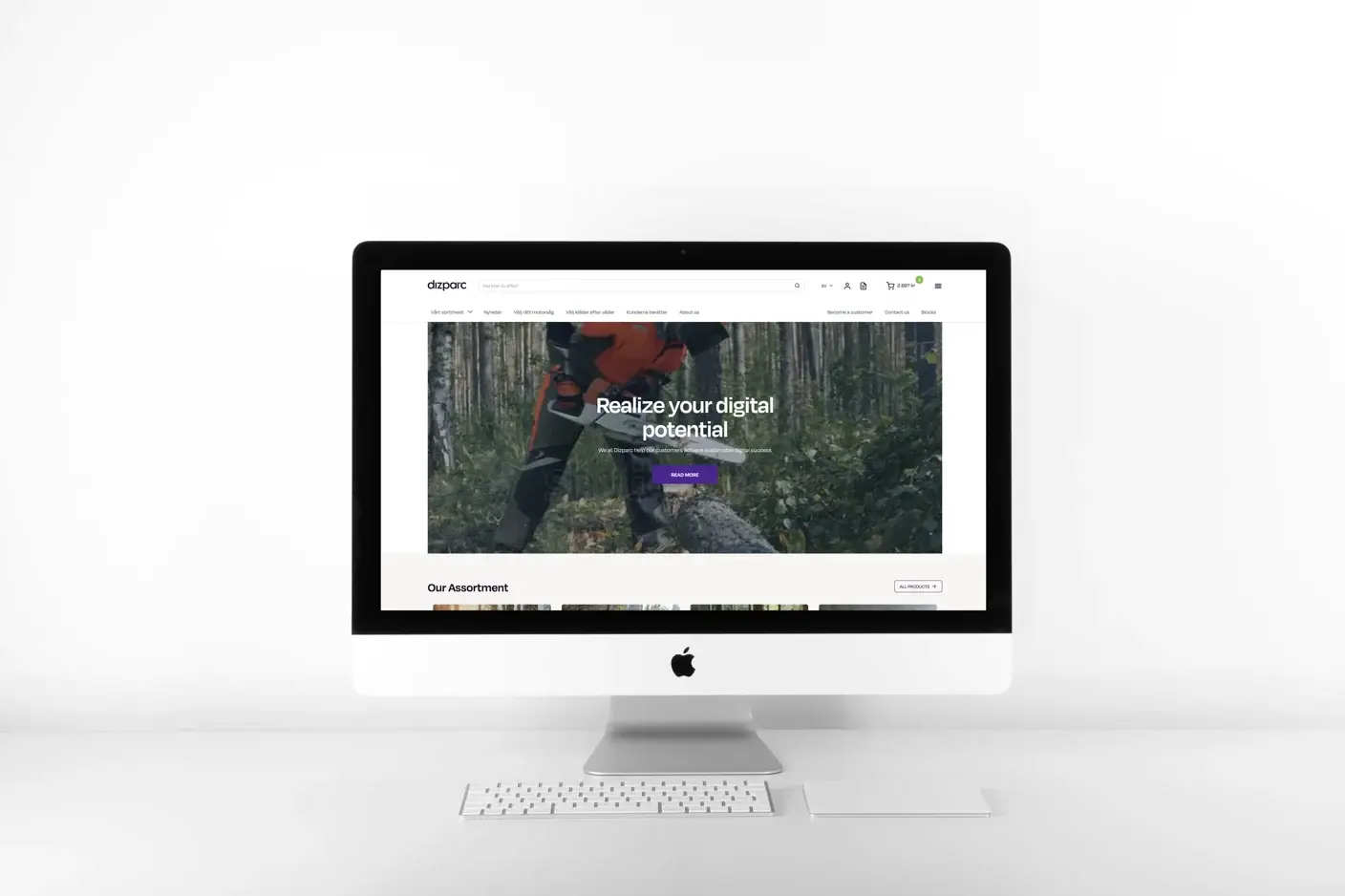 bild av dator med en vy med dizparc commerce accelerator